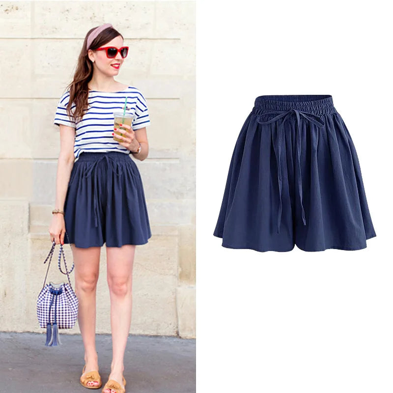 High Waist Loose Chiffon Shorts