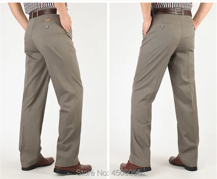 Summer Cotton Straight Office Trousers