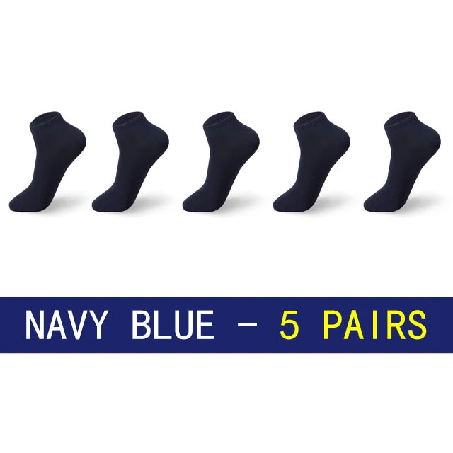 Men’s Large-Size Breathable Ankle Socks (5 Pairs)