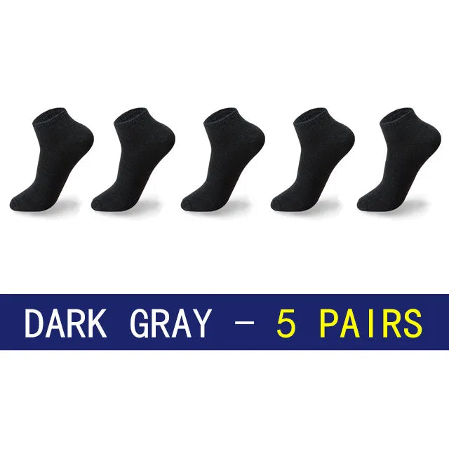 Men’s Large-Size Breathable Ankle Socks (5 Pairs)