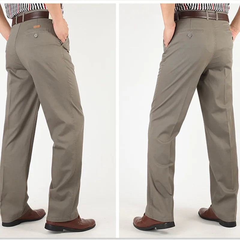 Summer Cotton Straight Office Trousers