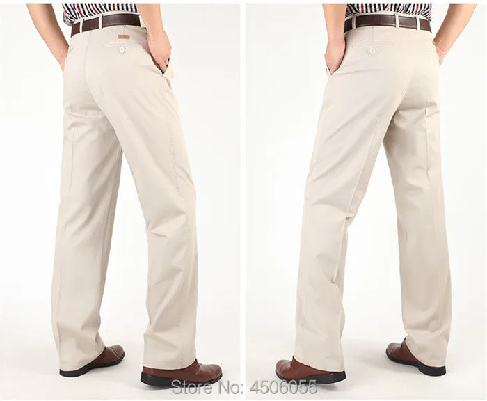 Summer Cotton Straight Office Trousers