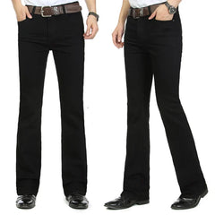 Mens Flared Leg Jeans Trousers