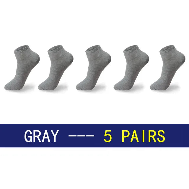 Men’s Large-Size Breathable Ankle Socks (5 Pairs)