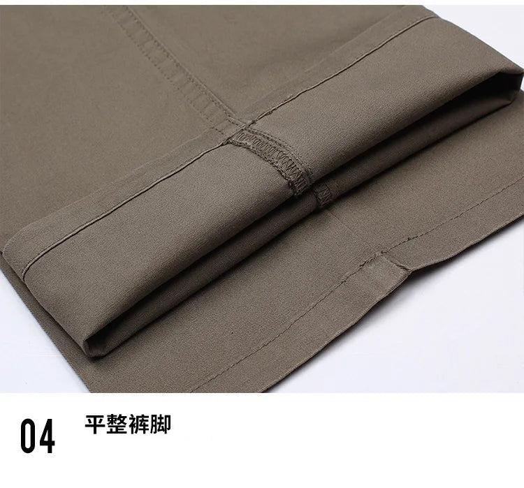 Classic Pleated Cotton Business Trousers