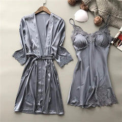 Silk Satin Two Piece Pajamas