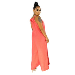 Sleeveless V Neck Summer Jumpsuit