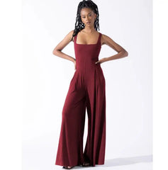 Elegant Solid Wide Leg Jumpsuit