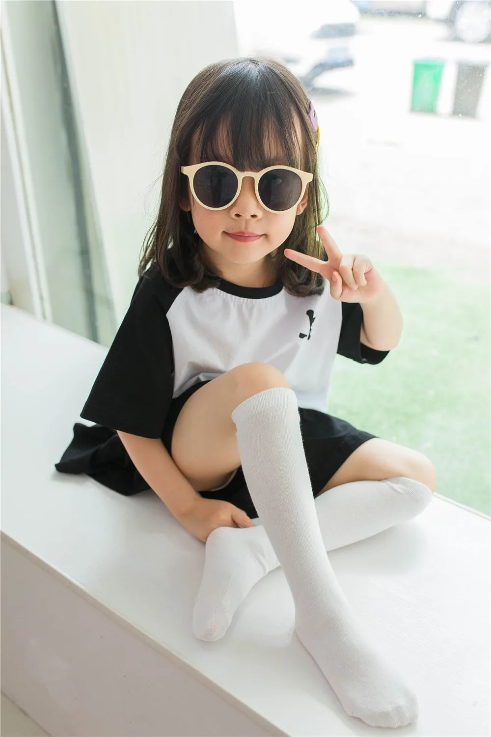 Kids Knee High Cotton Socks