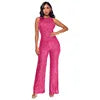 Elegant High-Waisted Sequin Jumpsuit