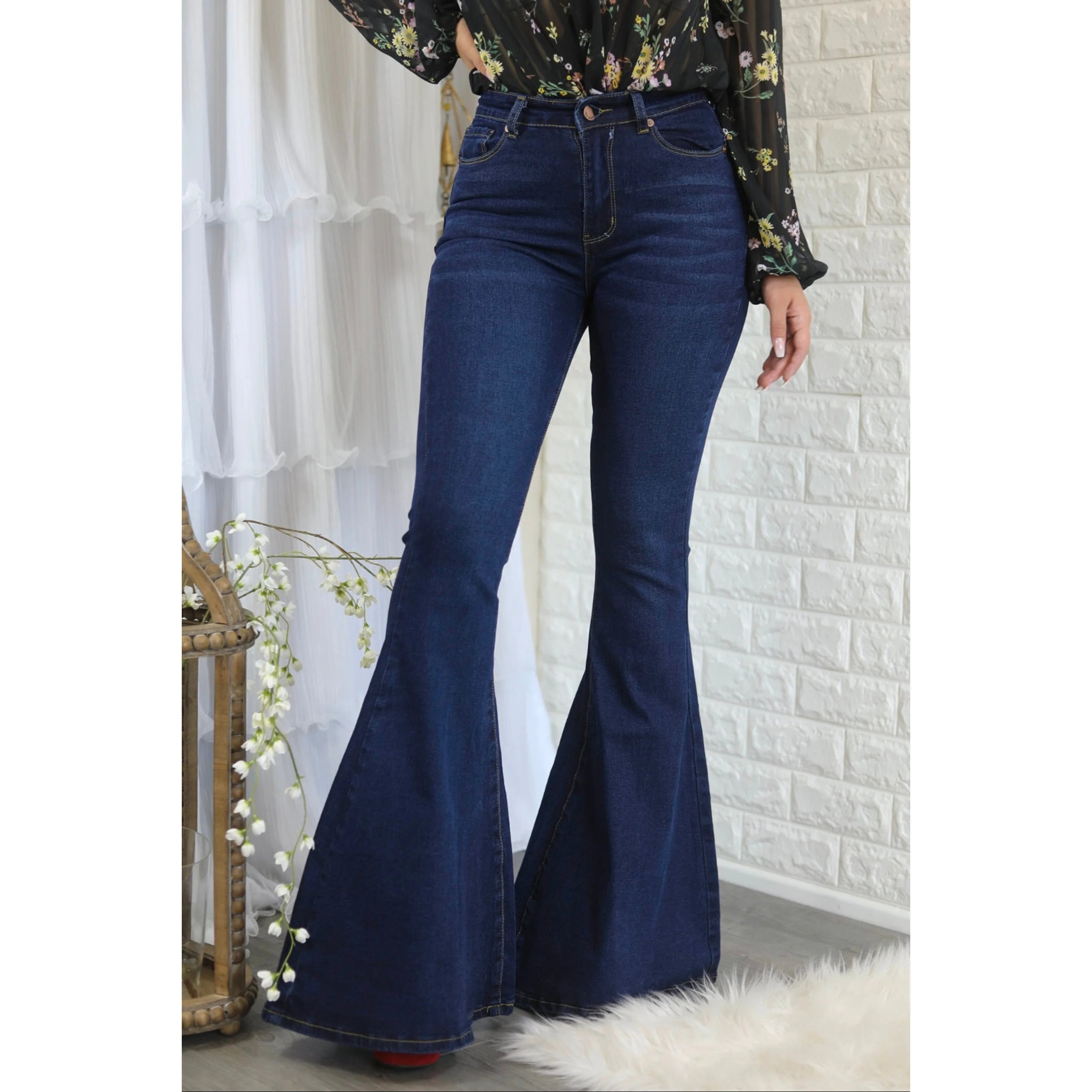 Dark Flare Denim Jeans