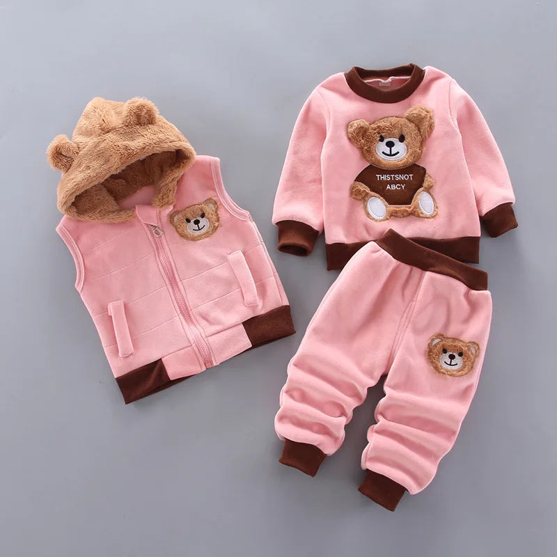 Fleece Hooded Baby Outfit Set