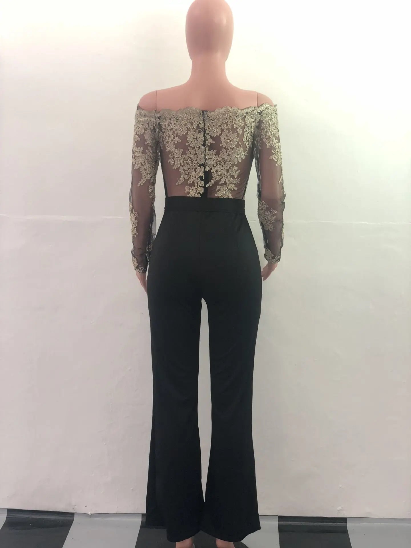 Elegant Off Shoulder Lace Jumpsuit