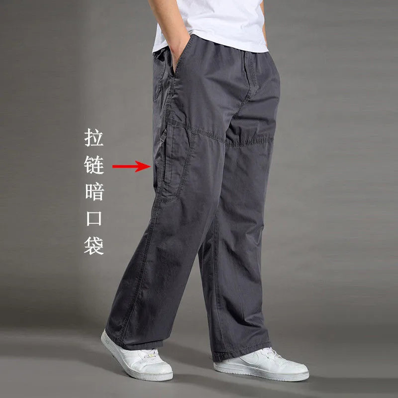 Loose Cotton Cargo Work Pants