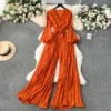 V-Neck Lantern Sleeve Jumpsuit