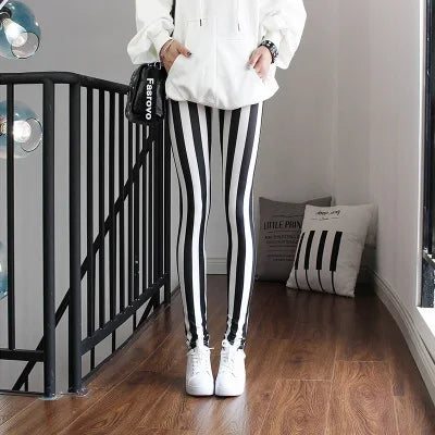 Women Leggings High Waist Cartoon Comic Beauty Print Trousers Soft Female Casual Elastic Pant