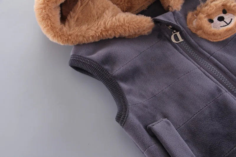 Fleece Hooded Baby Outfit Set
