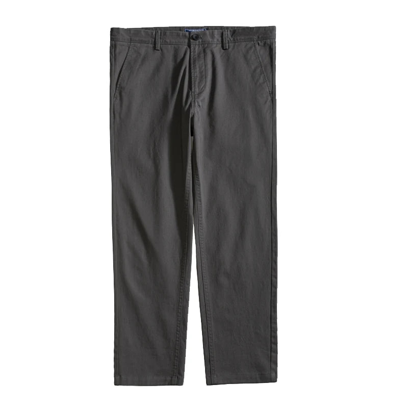 Khaki Straight Casual Chino Pants