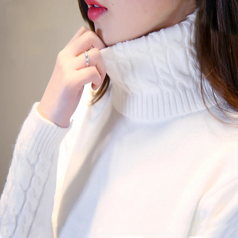 Cashmere Style Turtleneck Knit Pullover
