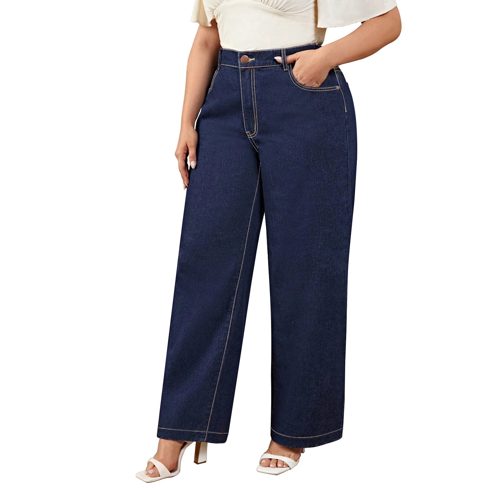 Dark Wash Wide Leg Jeans