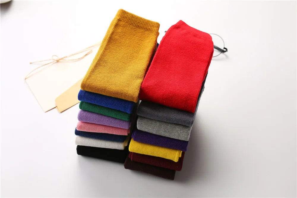 Kids Knee High Cotton Socks