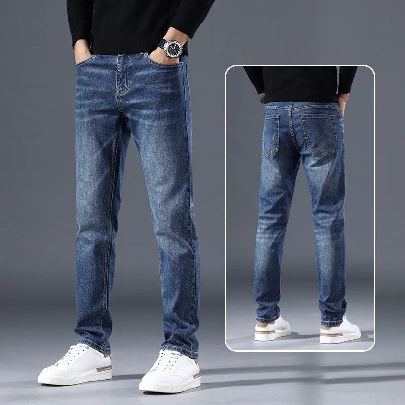 Men’s Stretch Denim Straight-Leg Jeans