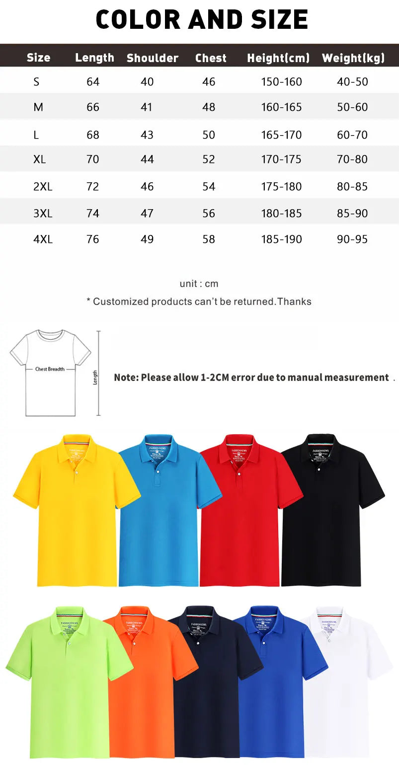 Polo Shirts Custom Logo Printing/embroidery 100% Polyester Breathable Male Polo Employee Polo Shirt Uniform Top Shirts For Men