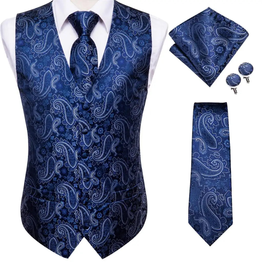 Men’s Silk Jacquard Suit Vest Set