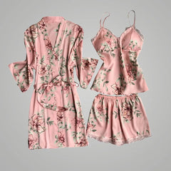 Lace Satin V Neck Pajama