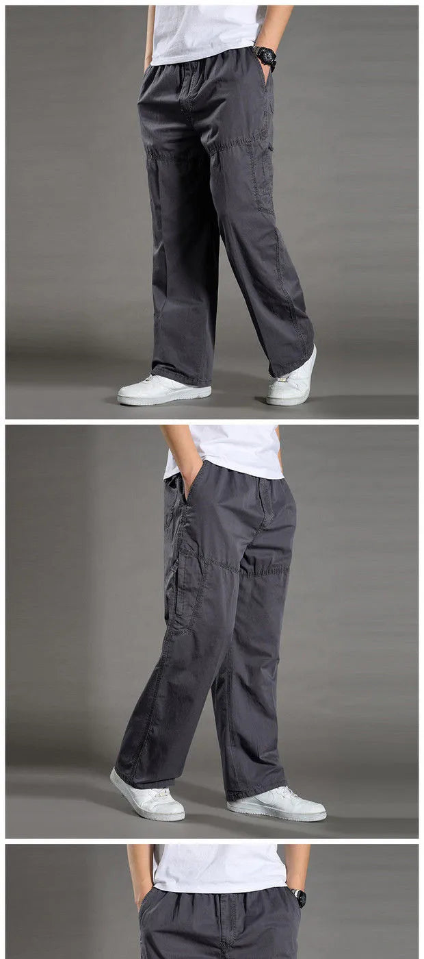 Loose Cotton Cargo Work Pants