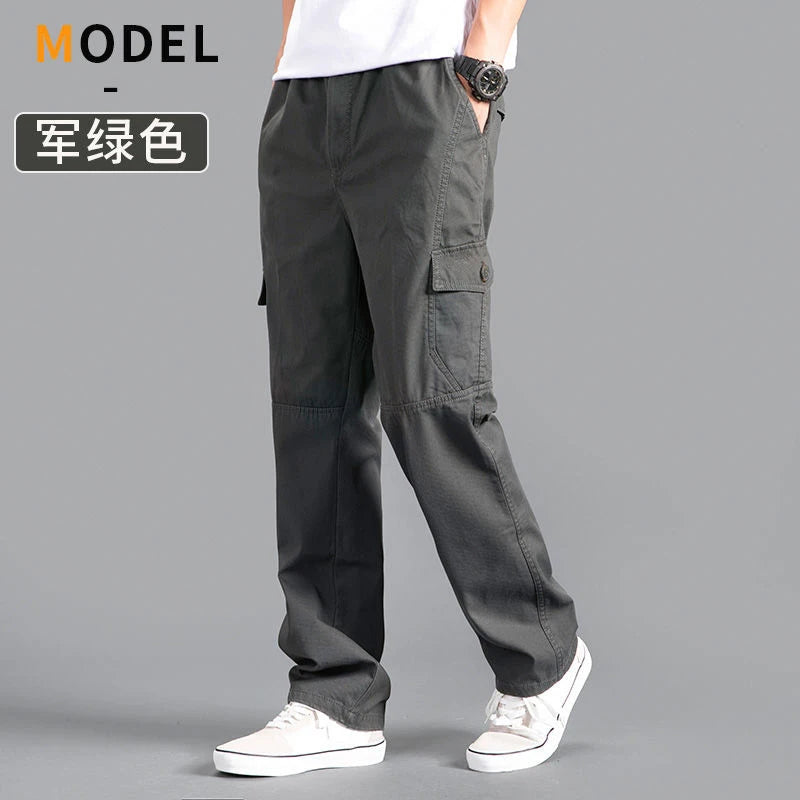 Loose Cotton Cargo Work Pants