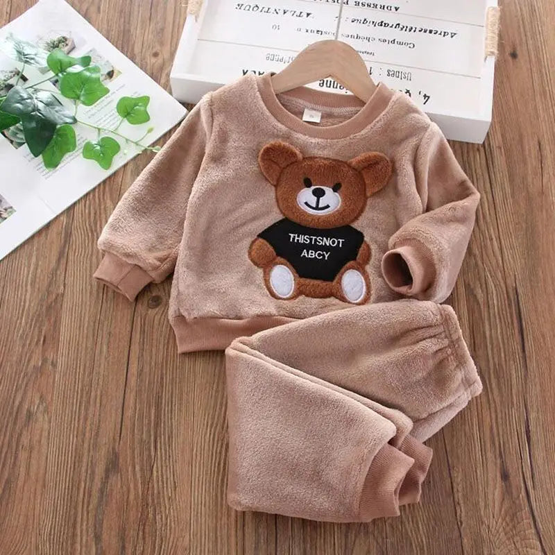 Fleece Hooded Baby Outfit Set
