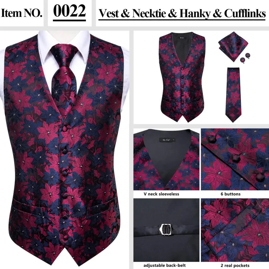 Men’s Silk Jacquard Suit Vest Set