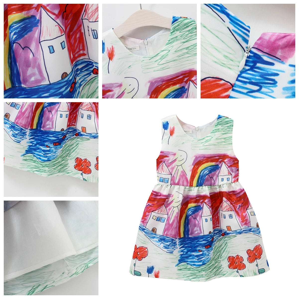 Printed Flower Casual Girls Dress