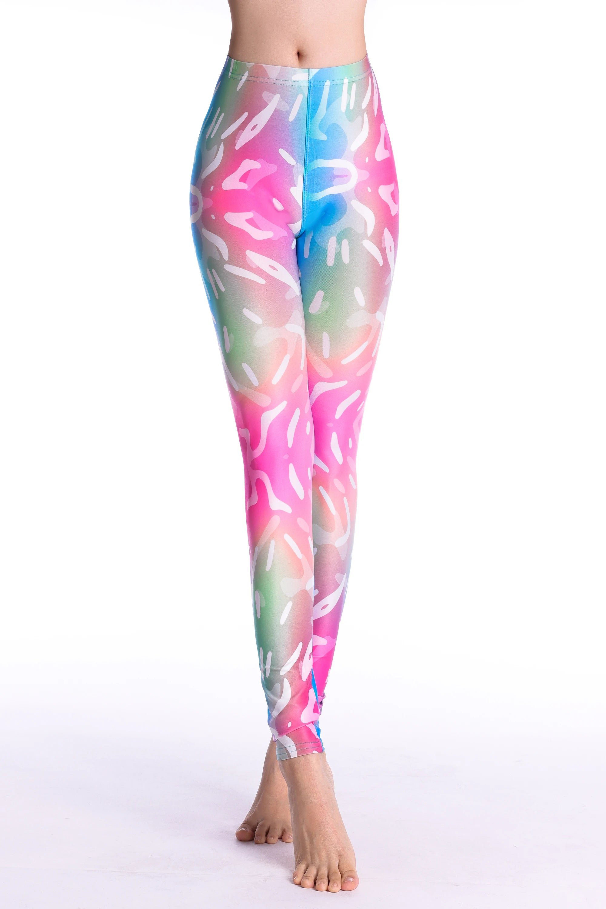 Women Leggings High Waist Cartoon Comic Beauty Print Trousers Soft Female Casual Elastic Pant
