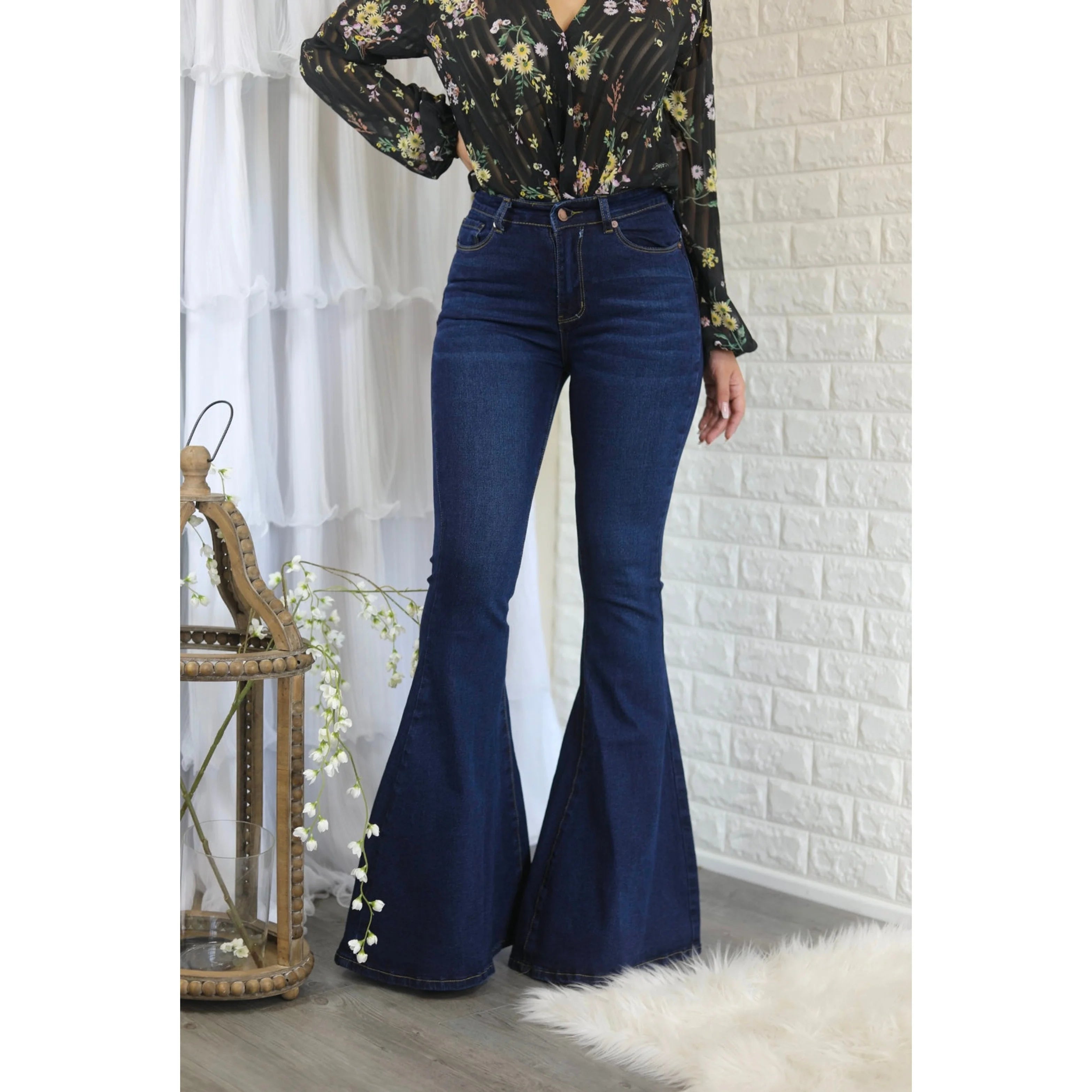 Dark Flare Denim Jeans