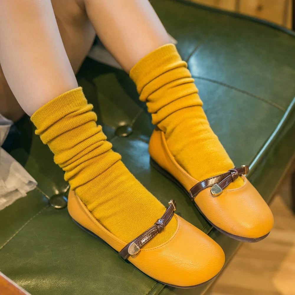 Kids Knee High Cotton Socks