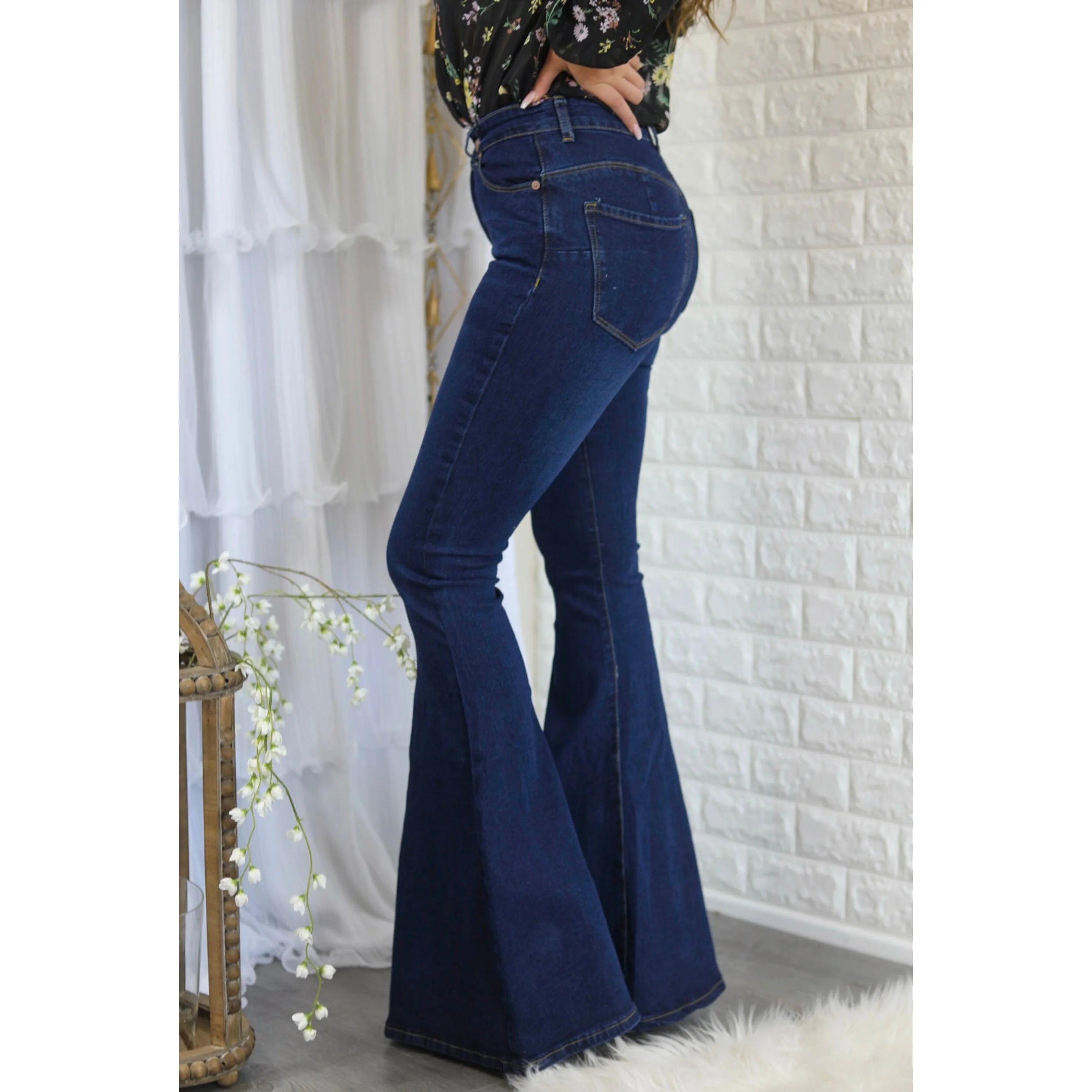 Dark Flare Denim Jeans