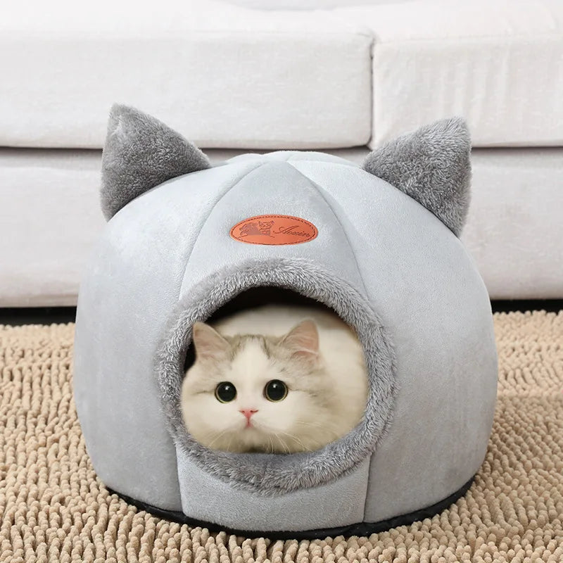 Cozy Cave Nest Winter Cat Bed