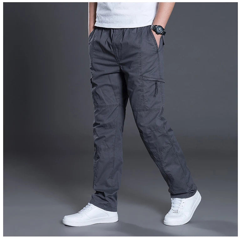 Relaxed Straight Casual Cotton Pants
