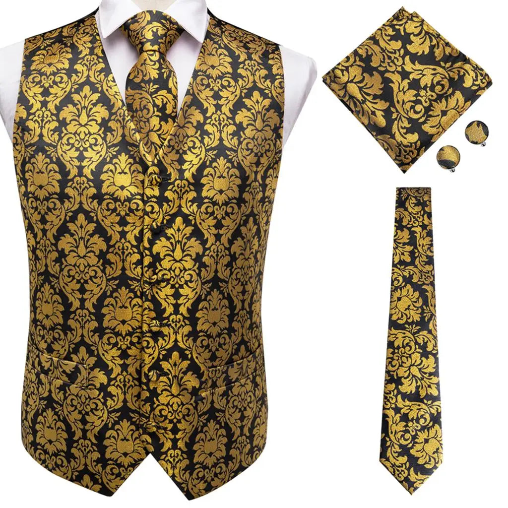 Men’s Silk Jacquard Suit Vest Set