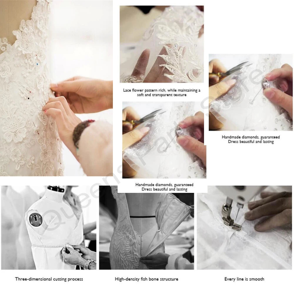 Elegant Feathered Mermaid Wedding Gown