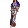 Polynesian Print Half-Sleeve Romper