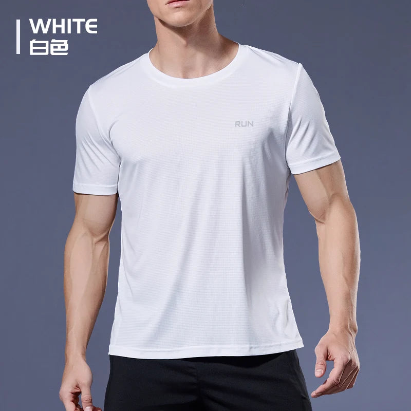 Men's Fitness Gym T Shirts 2020 Shirt Homme Running Men Designer Quick Dry T-Shirts Running Slim Fit Tops Tees Sport Muscle Tee