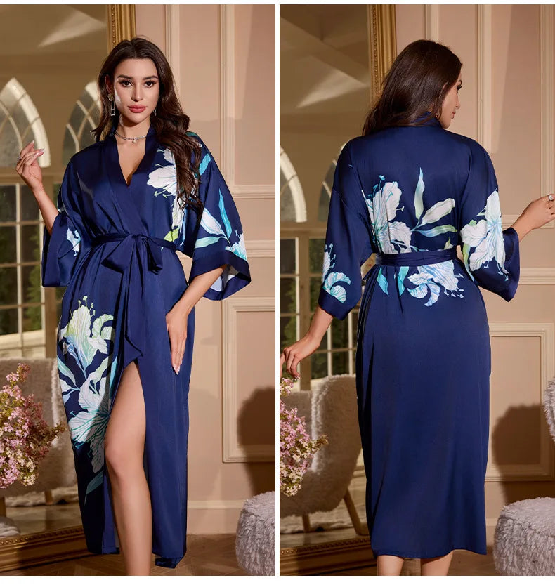 Luxury Summer Silk Bath Robe