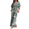 Polynesian Print Half-Sleeve Romper
