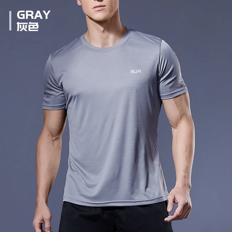 Men's Fitness Gym T Shirts 2020 Shirt Homme Running Men Designer Quick Dry T-Shirts Running Slim Fit Tops Tees Sport Muscle Tee