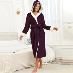 Women Luxury Fleece Bathrobe