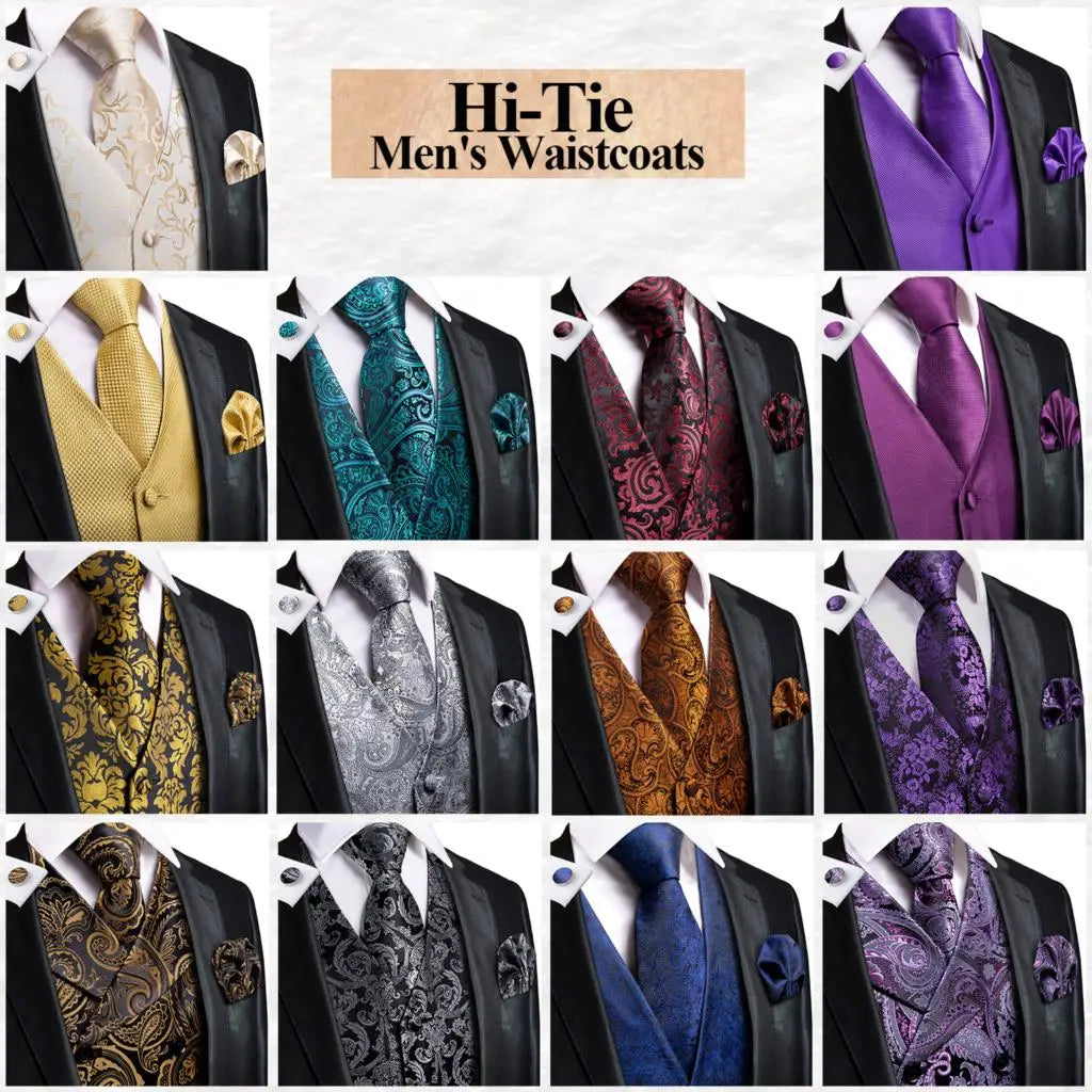 Men’s Silk Jacquard Suit Vest Set