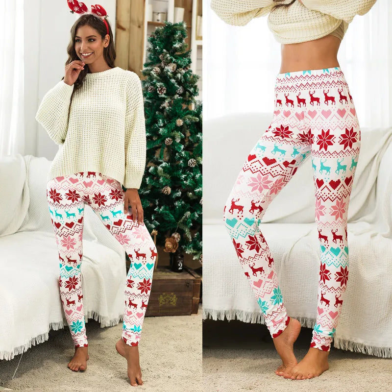 Christmas Leggings  Fashion Milu Deer Printing Festival Ultra Soft Brushed Pants Ankle Length Black Deals